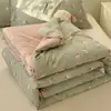 Colcha de verão grau materno e infantil para dormir sem roupa, algodão fresco estilo ins como nuvem, colcha de ar condicionado ultrassuave, colcha fina de verão, edredom de dormitório