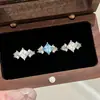 Aretes de Clip Cuadrados Brillantes de Circonia, Aros Rectos de Alfiler, Pendientes de Cubo de Azúcar, Clavos de Diamante, Aretes de Clip, Versátiles y Elegantes