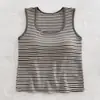 Ropa interior tipo chaleco de nuevo estilo coreano de hombros anchos para mujer, Sujetador inalámbrico con almohadillas integradas en el pecho, Se puede usar por dentro o por fuera, Diseño de bloques de color a rayas