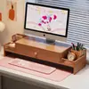 Estante de almacenamiento de escritorio para oficina con cajones, soporte elevador para computadora, estante para monitor, exhibición de estación de trabajo de oficina