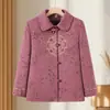 Ropa nueva de otoño e invierno para personas mayores, atuendo para abuela de 70 años, blusa con cuello, talla grande, estilo medio largo, forrada de polar, engrosada, abrigo cálido