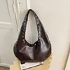 Moda Retro Comércio Exterior Rivet Elegante Bolsa de Axila Feminina Nova Outono Grande Capacidade Nicho High-End Bolsa Tote de Ombro Único