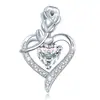 Bestseller transfronterizo: 12 tipos de colgantes de corazón de rosa de diamante, collares de moda europeos y americanos para mujer, regalo del Día de la Madre