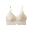 Body de Cetim Estilo Francês Levemente Luxuoso para o Verão, Sem Costas, Sem Costura, Seda Gelada, Sutiã Sem Fio