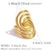 Anillo nicho acero inoxidable alta gama lujo ligero ins diseño línea espiral abierto ajustable venta al por mayor transfronteriza