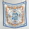 Lenço de Seda para Mulheres, Novo Estilo Primavera e Verão, Feito de Seda de Amora, com uma Estampa Elegante, Lenço Quadrado Médio Versátil, Pode Ser Usado como Xale ou Peça de Sobrepor