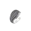 Anillo Abierto de Pluma Yu Hong para Hombres y Mujeres, Anillo Hip-Hop Vintage de Moda, Anillo para Dedo Índice Vintage, Directo del Fabricante