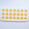 Venta al por mayor de fábrica molde de silicona redondo para cubitos de hielo de 21 cavidades con tapa fondo suave molde para cubitos de hielo molde para helado casero fácil de desmoldar