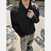 Nova Estilo Gola Irregular Mamba Algodão Manga Longa 420g Alta Gramatura Solta Moletom Camiseta para Homens