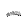 Hot-Selling do TikTok Grillz Quadrado Trapezoidal Totalmente Cravejado com Diamantes, Unissex, Estilo Europeu e Americano, Exclusivamente para Atacado Transfronteiriço