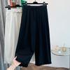 Tiro Real en Stock Verano 2025 Pantalones Rectos de Encaje con Volantes y Cintura Elástica, Atuendo Artístico Estilo Japonés para Mujeres