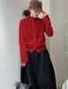 Novidade Outono/Inverno 2026 Tricô de Lã com Gola Alta Curta para Mulheres, Solto, Emagrecedor, Versátil, Suéter de Manga Longa, Top Base