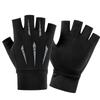 Guantes de Protección Solar de Dos Dedos Expuestos para Hombre en Verano Hilo de Hielo Montar en Motocicleta Conducir Coche Eléctrico Pesca Repartidor Pantalla Táctil