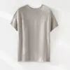 Camiseta de Tricô de Linho Tencel Manga Curta Estilo Old Money para Mulheres, Top Solto de Verão High-End com Gola Redonda, Confortável e Respirável Modelo Novo