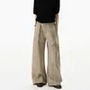 Calça Ocidental de Perna Larga com Padrão de Ágata Elegante Tridimensional Estilo Old Money, Listra Escura e Caimento em Cimitarra, Calça Casual para Homens e Mulheres para o Trabalho
