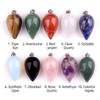 2147-18x30mm Pedra Semipreciosa Ágata Cristal Natural Rosa Roxo Branco Pingente Gota d'Água Estéreo Colar Gota d'Água Redonda