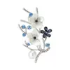 Nuevo Broche de Rama de Durazno de Aleación con Pedrería de Alta Gama y Moda, Lujo Ligero, Elegante y Versátil Pin de Accesorio de Broche para Ropa con Perla