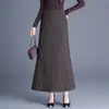 Falda de sarga cepillada para mujer, línea A, nuevo estilo otoño e invierno 2026, falda larga adelgazante y favorecedora, falda lápiz elegante y versátil