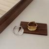 Anillo Texturizado Geométrico con Borde Enrollado para Mujer, Diseño Creativo de Moda y Único, Anillo Abierto Nuevo, Anillo para Dedo Índice, Moderno