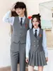 Colete de Terno Profissional Saia Plissada terno Estilo Universitário Feminino Ferramenta de Cavalo Ferramentas Assistente de Ensino Roupas de Trabalho para Recepção