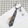 Gravata Cinza Masculina Nó Preguiçoso Sem Nós Estilo Estudante College Decoração Xadrez Gravata JK Feminina Par Camisa DK Acessórios