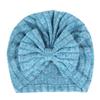 Gorro europeo y americano para bebé recién nacido transfronterizo, color sólido, bebé a rayas, lazo cepillado, sombrero indio, gorro cálido, 6 colores