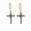 Aogu Moda Europea y Americana Baño de Cobre Oro de 18K Zircón Aretes Geométricos para Mujer Ins Nicho Aretes Personalizados Suministro Transfronterizo