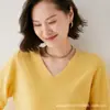 Suéter 100% lana otoño e invierno Nuevo cuello en V para mujer de cachemir tejido suelto jersey para usar debajo estilo coreano versátil suéter 2022