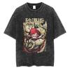 Camiseta Anime de Manga Corta Lavada Antigua de Calle Retro Batik al por Mayor de Naruto