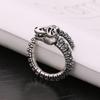 Anillo de quilla estilo punk anillo de esqueleto de dinosaurio retro personalidad anillo abierto de pareja de plata tailandesa venta al por mayor de fábrica