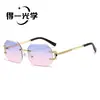 Gafas de Sol Poligonales Sin Marco de Moda Transfronteriza Gafas de Sol para Mujer Protección UV de Gama Alta Protección Solar