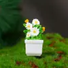 Planta en maceta de simulación Casa de muñecas casa de muñecas planta en maceta miniatura planta verde flor terminada adornos de exterior manualidades de resina