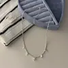 Tiktok y Taobao Mismo Estilo Minimalista Colgante de Estrella y Luna de Plata Collar de Perlas Diseño de Nicho Joyería Exquisita Tendencia Nacional