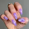 Pontas de Unha Gradiente Roxas Simples e Sonhadoras Estilo Comércio Exterior, Temperamento Puro e Desejável de Menina, Unhas Wearable da Moda em Formato Amêndoa Ecológicas