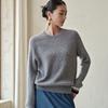 Suéter de Cashmere para Mulheres 100% Cashmere Puro Outono e Inverno Novo Gola Redonda Mangas Raglan Manga Longa Pulôver Suéter Básico Tricotado