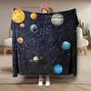 Cobertor de flanela de desenho animado de planeta, homem do espaço, impressão digital, cobertor para cochilo infantil e adulto, cobertor de sofá para ar condicionado