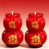 Copo de Vidro Cuia Vela Ano Novo Luz Eterna Iluminação Novo Estilo Vermelho Gerações de Sorte e Prosperidade Vela Sem Fumaça para Adoração e Uso Doméstico