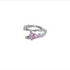 Anillo de dedo índice con gema rosa nuevo 2022, moda femenina, personalidad, alto sentido, ins moderno, cool, popular en línea, femenino
