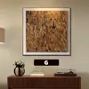 Pintura Decorativa Minimalista de Luxo Leve Estilo Italiano, Arte de Parede de Alto Padrão Feita Sob Medida para Sala de Jantar, Pintura Abstrata de Nicho, Mural de Villa