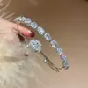 Pulsera Abierta de Lazo de Zirconia Retro Simple Moda Temperamento Versátil Pulsera Joyería de Lujo Ligero Gama Alta Venta al por Mayor