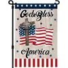 Nova Bandeira de Jardim Temu para o Dia da Independência Americana Bandeira de Pendurar Dupla Face em Linho Decoração de Pátio Bandeira de Cena para Festa de Feriado