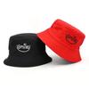 Sombrero de pescador de doble cara con cara sonriente, sombrero de sol de dos lados bordado estilo coreano, sombrero de cubeta universal para las cuatro estaciones, sombrero de estilo occidental para comercio exterior