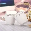 Taza de Cerámica Taza de Café con Asa Taza de Té Kung Fu Porcelana de Hueso Resistente al Calor Taza para Beber Casera Taza de Té con Flores Taza de Leche Taza Creativa