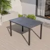 Mesas y Sillas de Exterior Hechas de Madera Plástica para Patio y Jardín Exterior, Comedor al Aire Libre, Cafetería de Ocio, y Juego de Mesa y Silla de Madera Anticorrosiva
