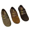 Zapatos de mujer estilo Birkenstock de piel plena flor, nuevo modelo otoño 2026, versátiles, de suela blanda, cómodos, zapatos de vestir para mujer que no cansan