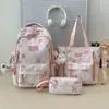 Bolso de Hombro Doble Transfronterizo Nuevo Mochila de Gran Capacidad para Estudiantes de Secundaria Femenina Ligera Reductora de Carga Alta Apariencia Set de Viaje Mochila