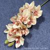 Flor artificial de cymbidium de alta calidad, tacto 3D, flor artificial de cymbidium, película tridimensional, orquídea, arreglo floral para boda, flor artificial decorativa.