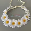 11 Guirnalda de Margarita Tejida de Terciopelo Coreano Diadema Decoración Fresca de Girasol Pastoral Accesorios para el Cabello de Viaje a Hawái