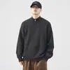 Ropa para Hombre Casa de Arce / Otoño/Invierno Cuello Alto Cremallera Semiabierto Cárdigan Tejido Suéter de Lana Color Sólido Retro Japonés para Hombre Holgado