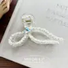 Presilha de Cabelo Pérola Estilo Francês Coreana, Presilha de Cabelo Faixa de Cabeça Versátil com Laço da Moda, Presilha de Tubarão, Presilha para Franja, Acessório de Cabelo, Acessório de Cabeça para Mulheres